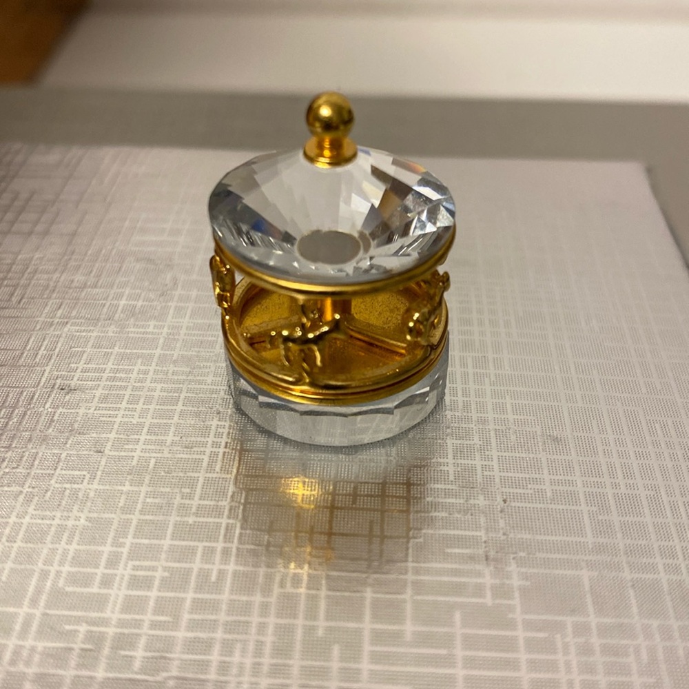 Retired Vintage Swarovski Crystal Mini Carousel